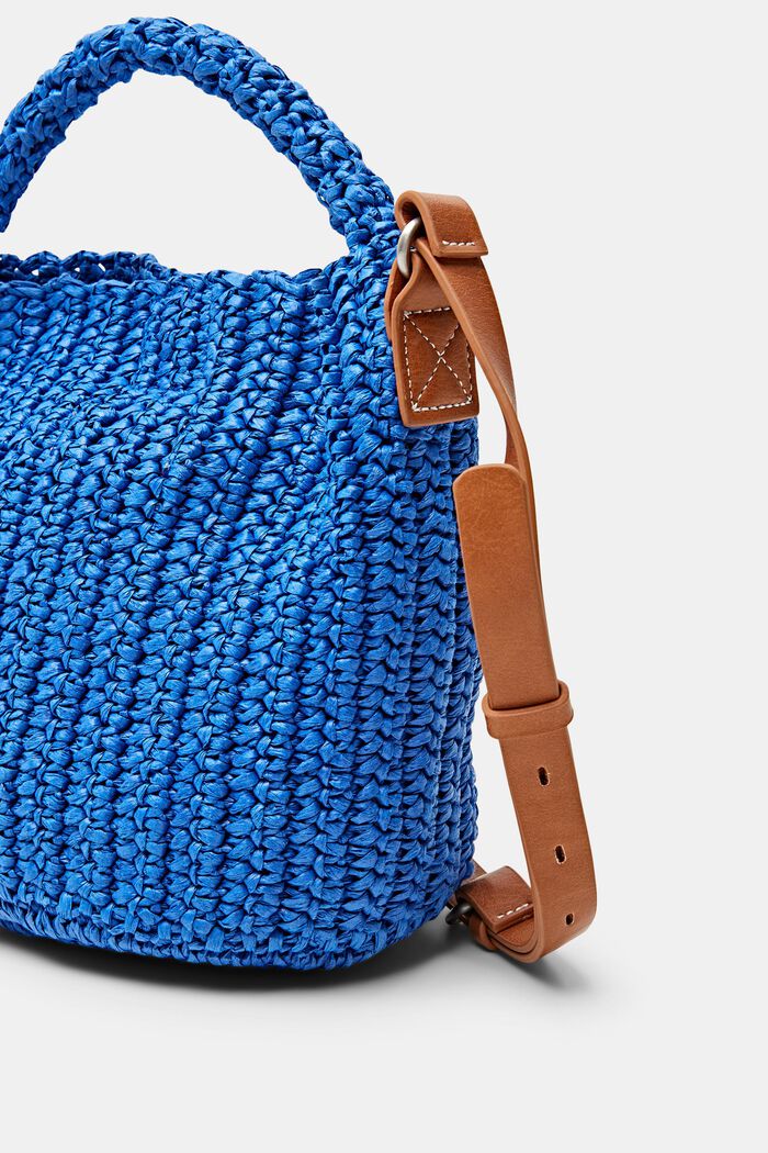 Crossbody-väska i vävd halm, BRIGHT BLUE, detail image number 1