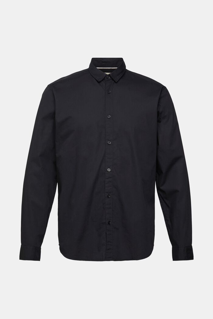 Hållbar bomullsskjorta med smal passform, BLACK, detail image number 5