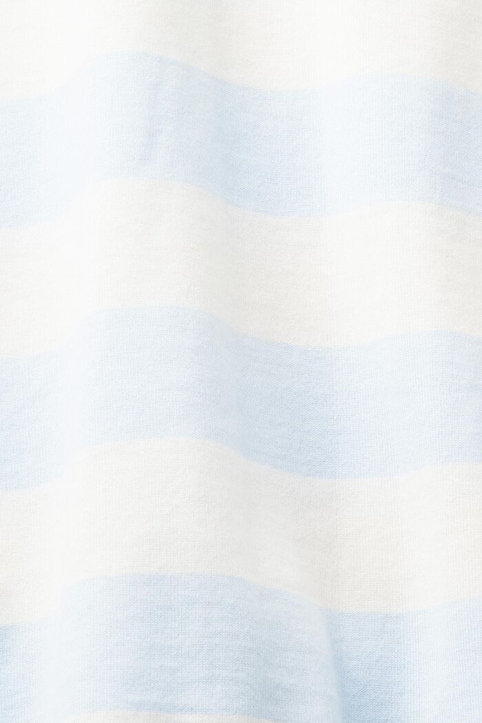 Randig bomulls-T-shirt med logo, PASTEL BLUE, detail image number 4