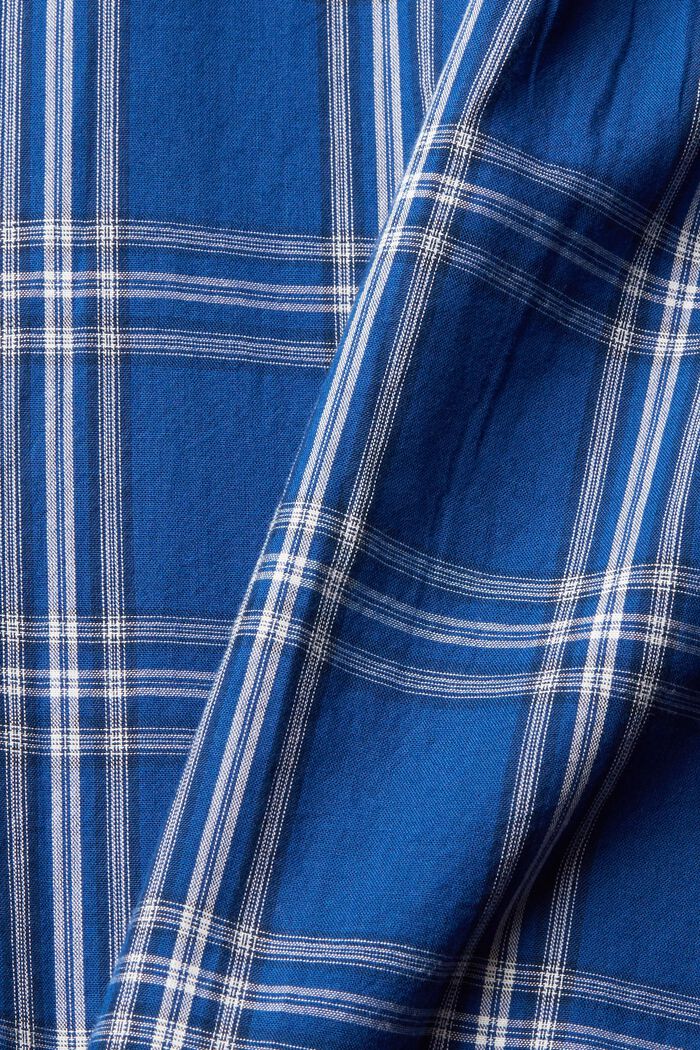 Rutig skjortblus med button down-krage, BLUE, detail image number 1