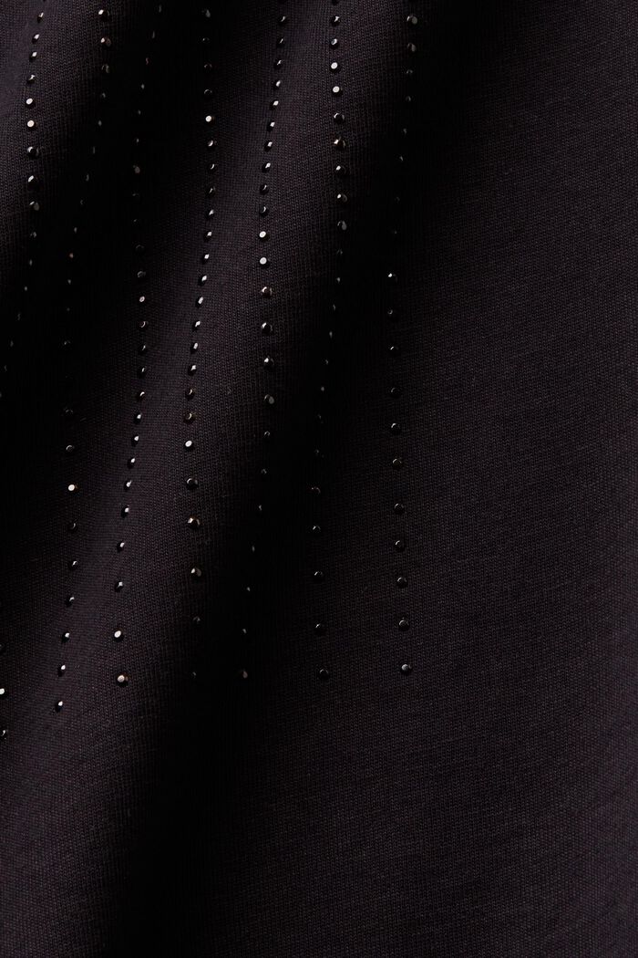 Jersey-T-shirt med strass, BLACK, detail image number 5