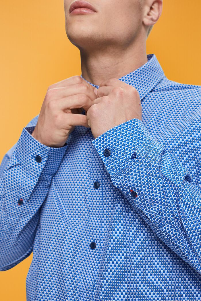 Helmönstrad skjorta med smal passform, BLUE, detail image number 2