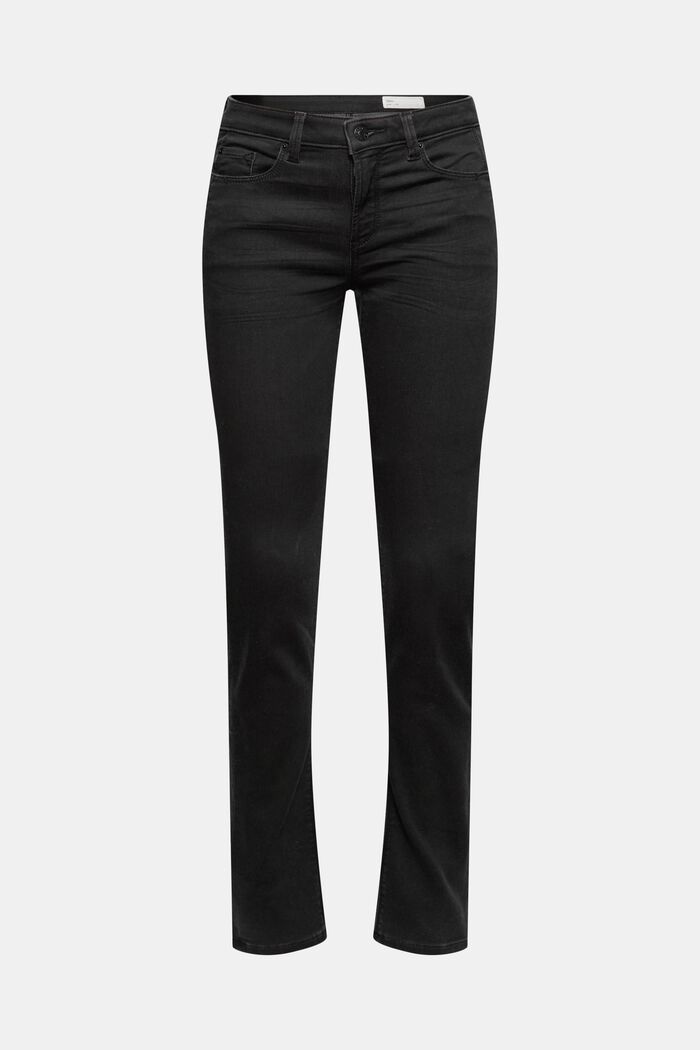 Svarta jeans i bekväm joggingkvalitet, BLACK DARK WASHED, detail image number 0
