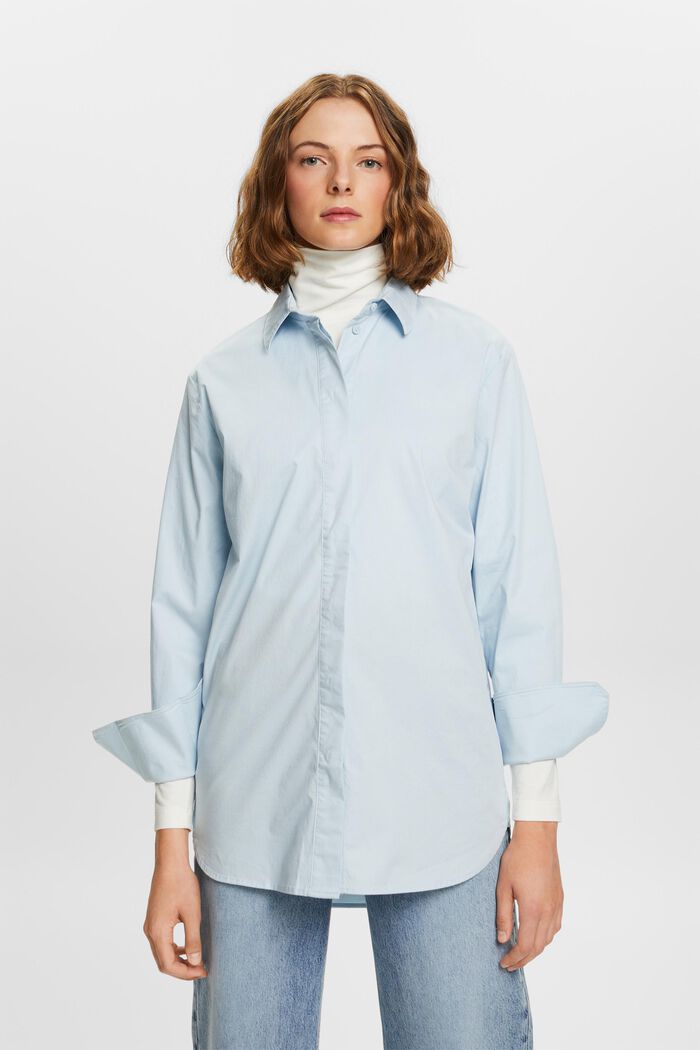 Skjortblus med ledig passform, LIGHT BLUE, detail image number 0