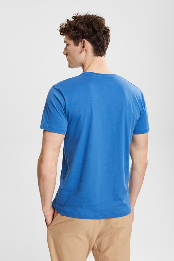 T-shirt med V-ringning i hållbar bomull, BLUE, detail image number 3