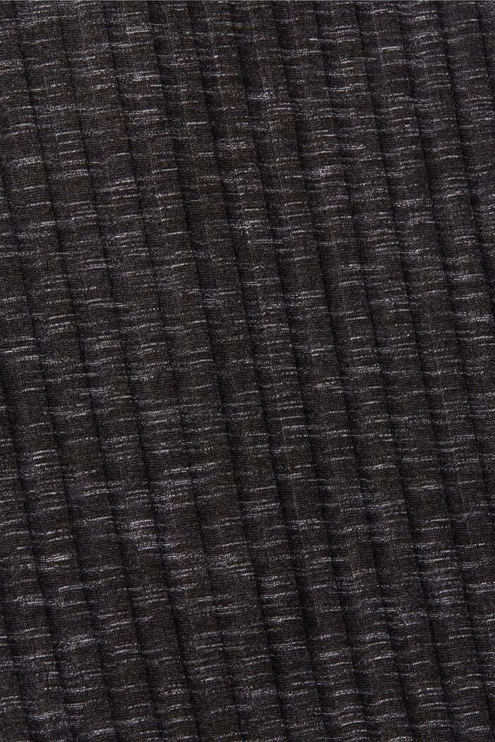 Ribbad T-shirt med knappslå, BLACK, detail image number 4