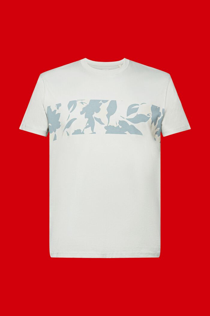 T-shirt med tryck fram, 100% bomull, LIGHT GUNMETAL, detail image number 6