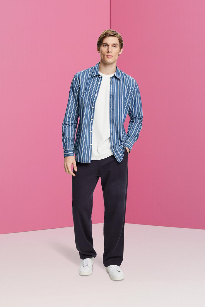 Jeansskjorta med smal passform med ränder, ICE, detail image number 4