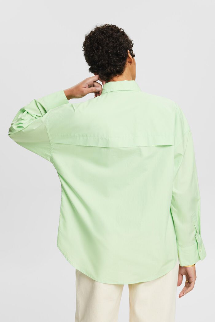 Helknäppt skjorta i bomullspoplin, LIGHT GREEN, detail image number 3