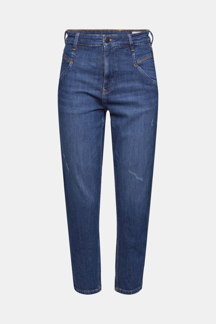 Slitna jeans i ekobomull, BLUE LIGHT WASHED, detail image number 8