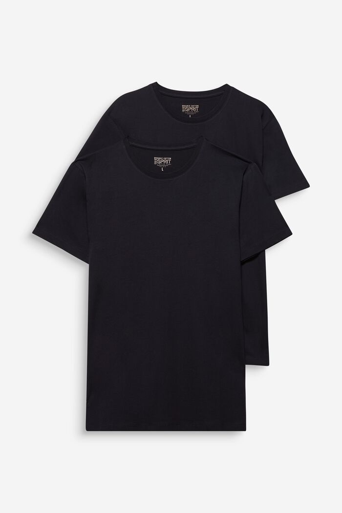 Jersey-T-shirt av bomull i 2-pack, BLACK, detail image number 0