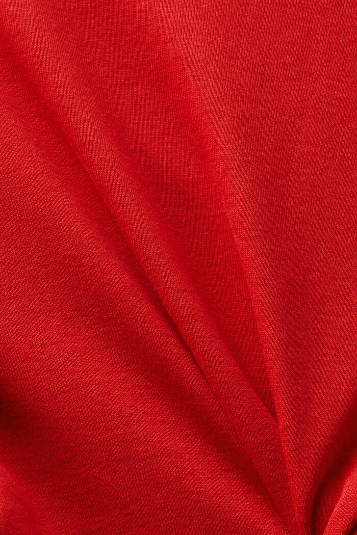 V-ringad T-shirt i bomull, DARK RED, detail image number 4