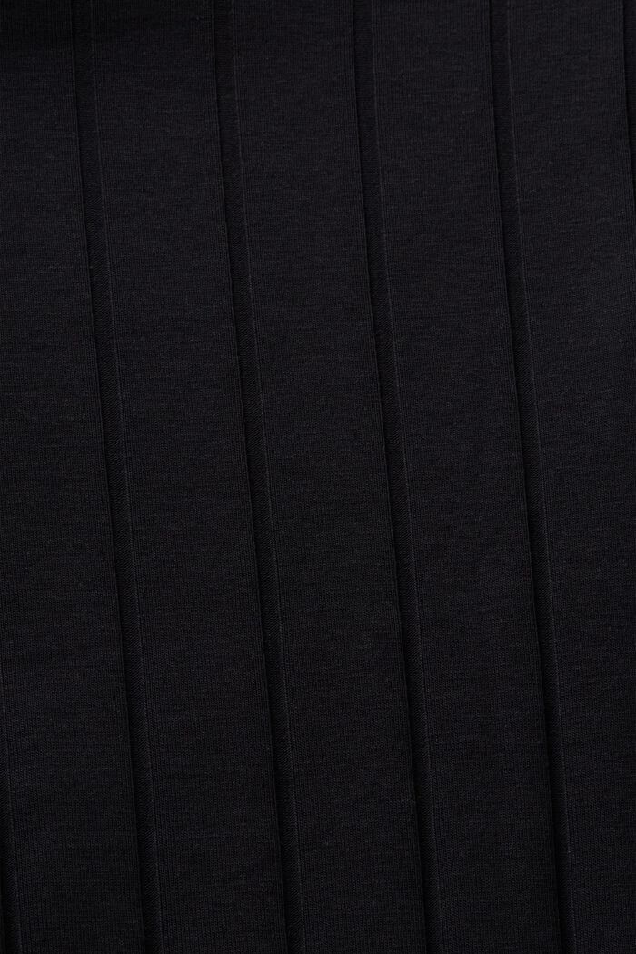 Tröja med polokrage i ribbad jersey, BLACK, detail image number 5