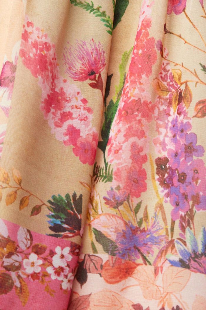 Återvunnet material: chiffongklänning med blommönster, PINK FUCHSIA, detail image number 4
