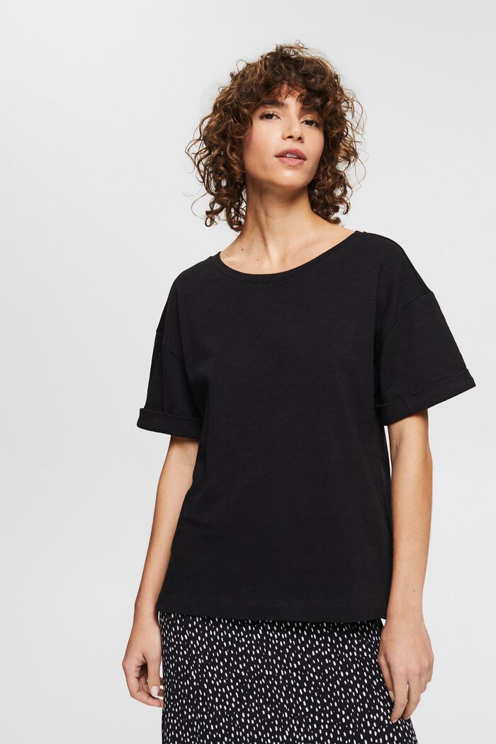 T-shirt i 100% bomull, BLACK, detail image number 0