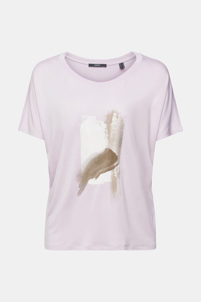 T-shirt med tryck, LENZING™ ECOVERO™, LAVENDER, detail image number 2
