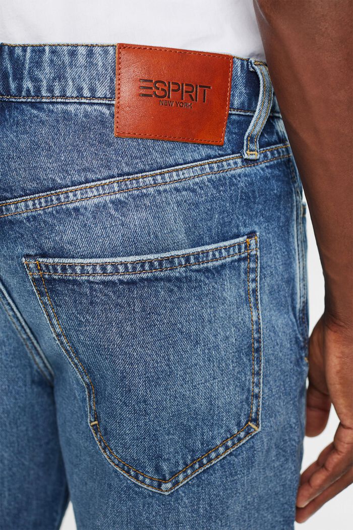 Regular avsmalnande jeans med medelhög midja, BLUE MEDIUM WASHED, detail image number 4