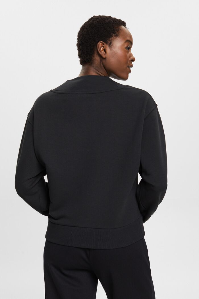 Sweatshirt med V-ringning, BLACK, detail image number 3