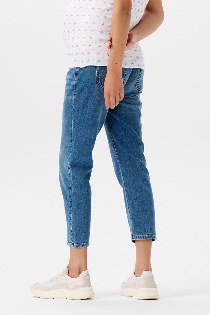 Jeans med kortare ben och mudd över magen, MEDIUM WASHED, detail image number 1