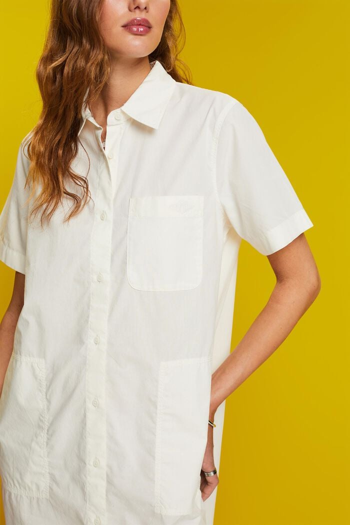 Mini-skjortklänning, 100% bomull, OFF WHITE, detail image number 2