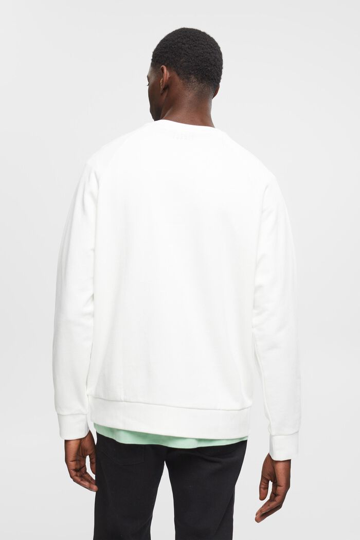 Sweatshirt i bomull med ledig passform, OFF WHITE, detail image number 3