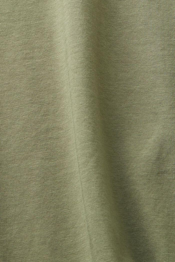 T-shirt i bomull med rund ringning, LIGHT KHAKI, detail image number 4