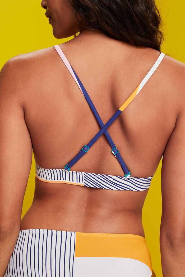 Vadderad bikiniöverdel i varierad mönsterdesign, SAND, detail image number 3