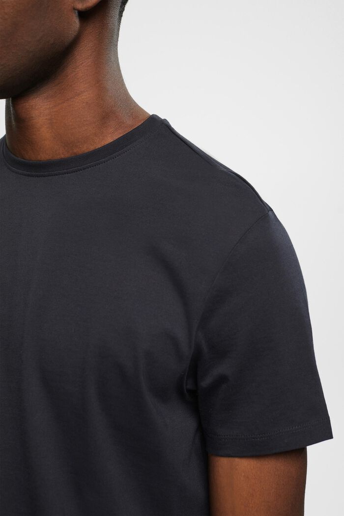 T-shirt i pimabomull med smal passform, BLACK, detail image number 2