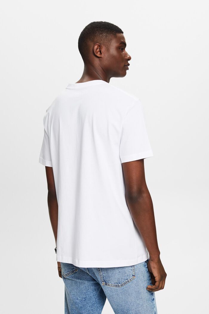 V-ringad T-shirt av ekologisk bomull, WHITE, detail image number 2