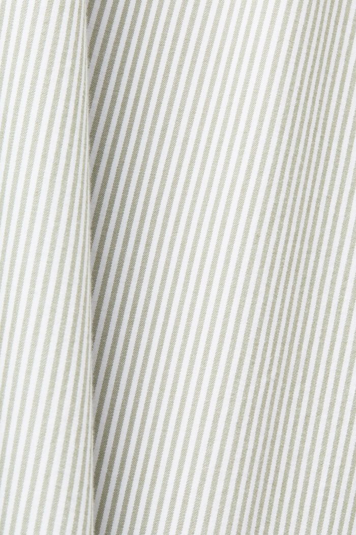 Skjorta med kritstrecksmönster och mandarinkrage, LIGHT KHAKI, detail image number 4