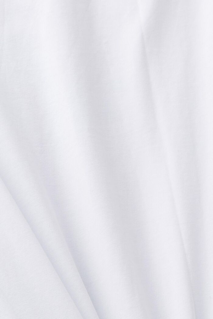 Bomulls-T-shirt i smal modell med tryck fram, WHITE, detail image number 5