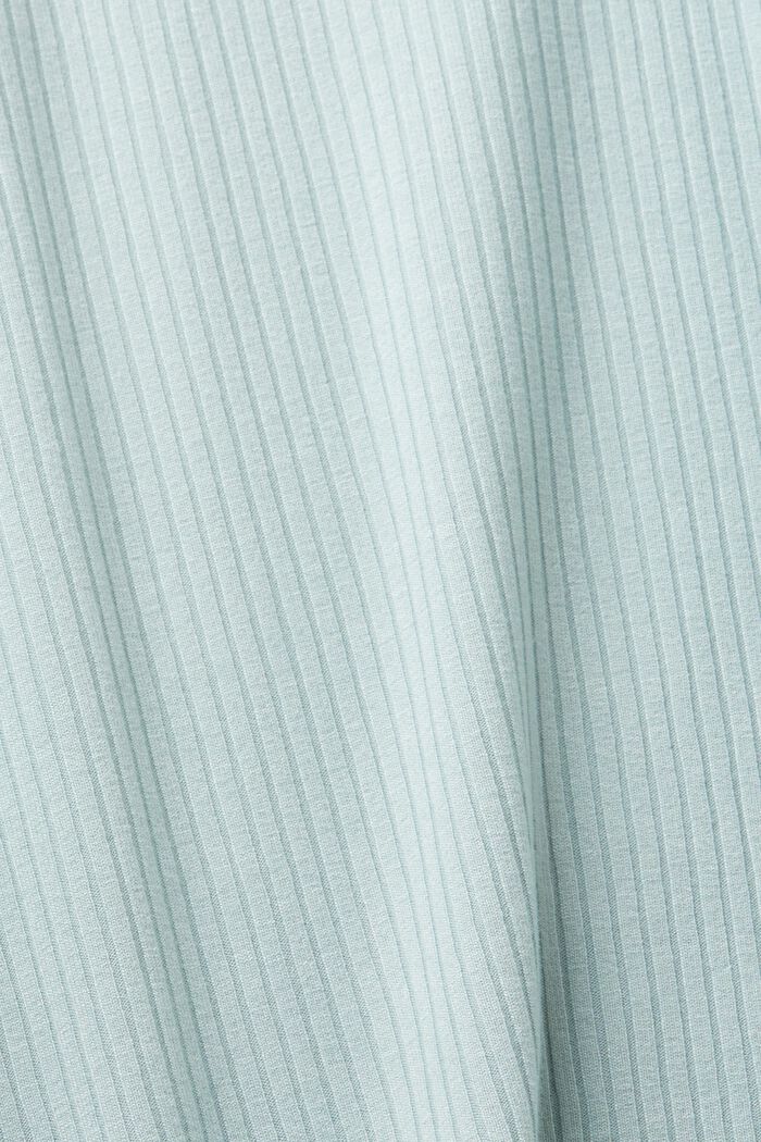 Ribbad långärmad topp med spetsdetaljer, LIGHT AQUA GREEN, detail image number 5