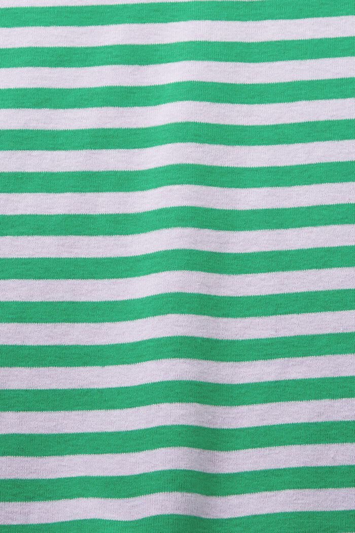 Randig bomulls-T-shirt med logotryck, GREEN, detail image number 6