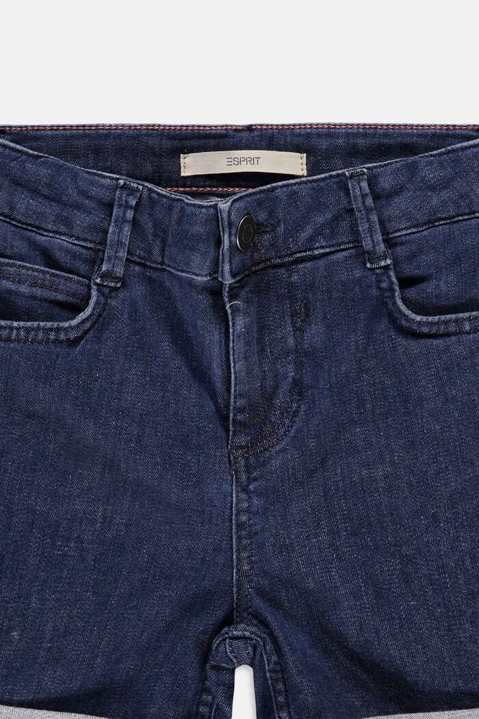 Jeanssshorts med hög midja, BLUE DARK WASH, detail image number 2