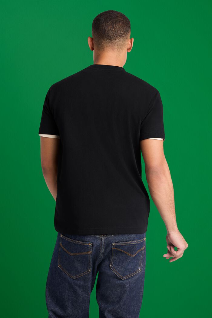 T-shirt i bomullsjersey med logo, unisexmodell, BLACK, detail image number 3