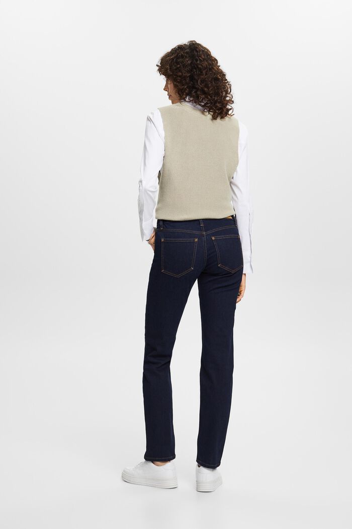 Straight leg stretch jeans, bomullsmix, BLUE RINSE, detail image number 3