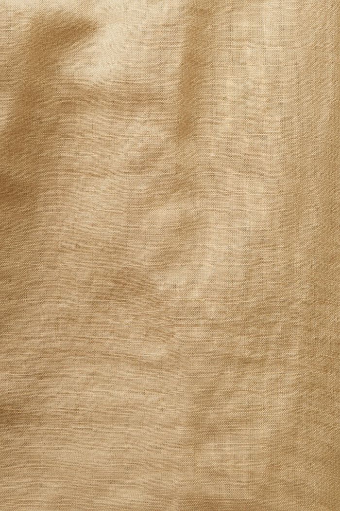 Skjortblus i bomull-linne, BEIGE, detail image number 5