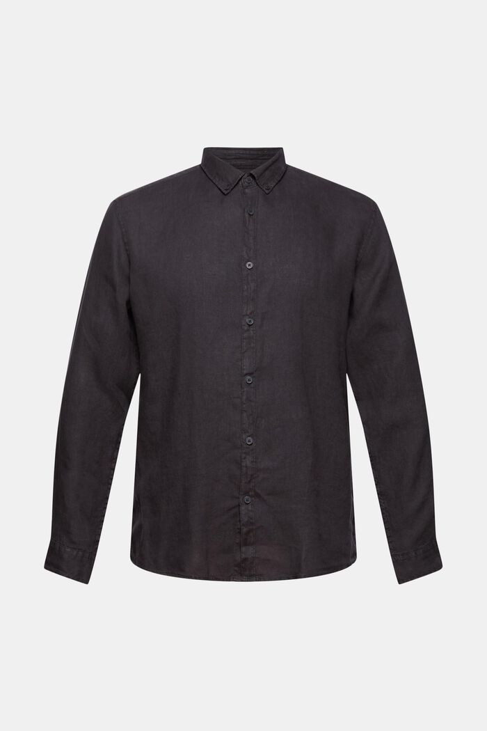 Button-down-skjorta, 100% linne