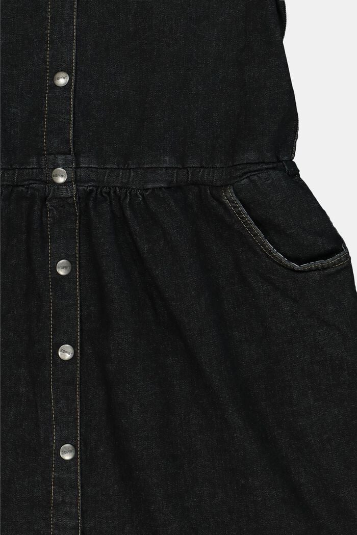 Jeansklänning i bomull, BLACK DARK WASHED, detail image number 2