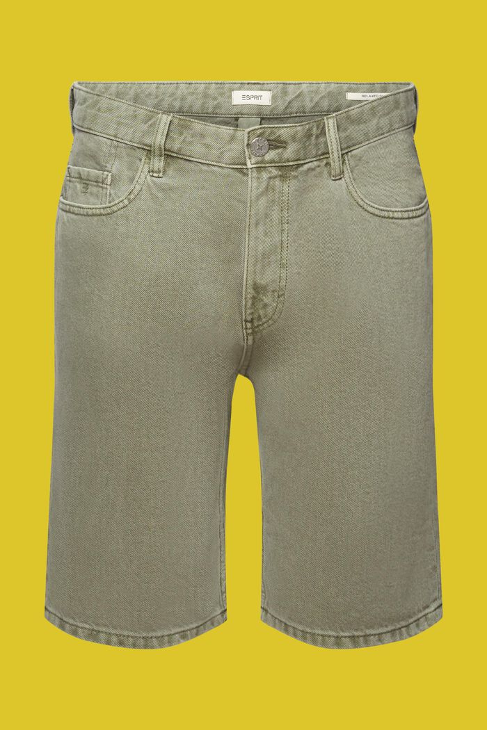 Färgade jeansshorts, GREEN, detail image number 6