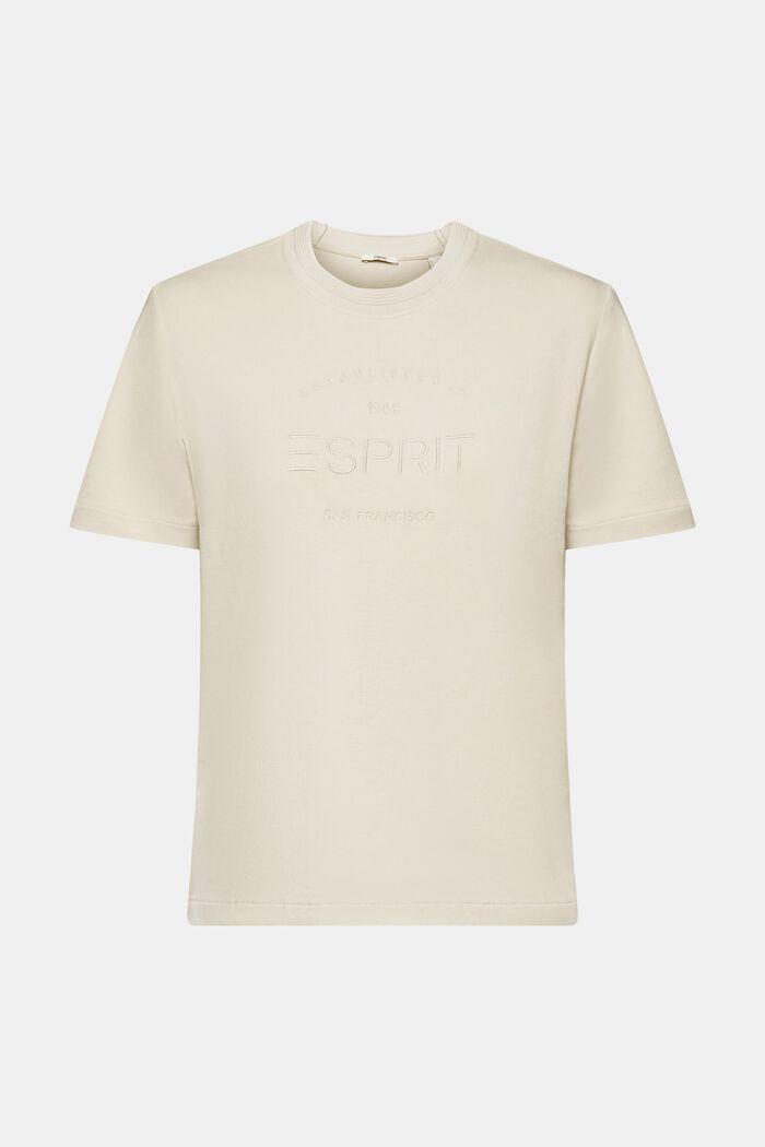 T-shirt i ekologisk bomull med broderad logo, LIGHT TAUPE, detail image number 6