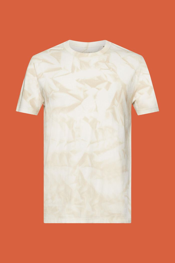T-shirt med rund ringning, 100 % bomull, SAND, detail image number 6