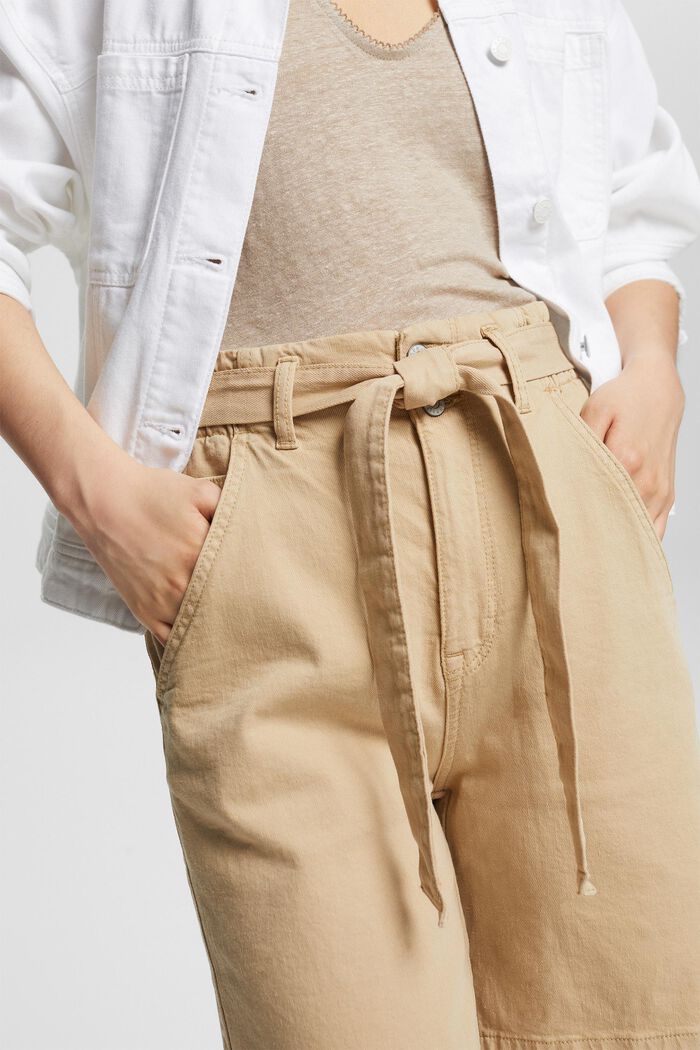 Med hampa: Shorts med knytskärp, SAND, detail image number 2