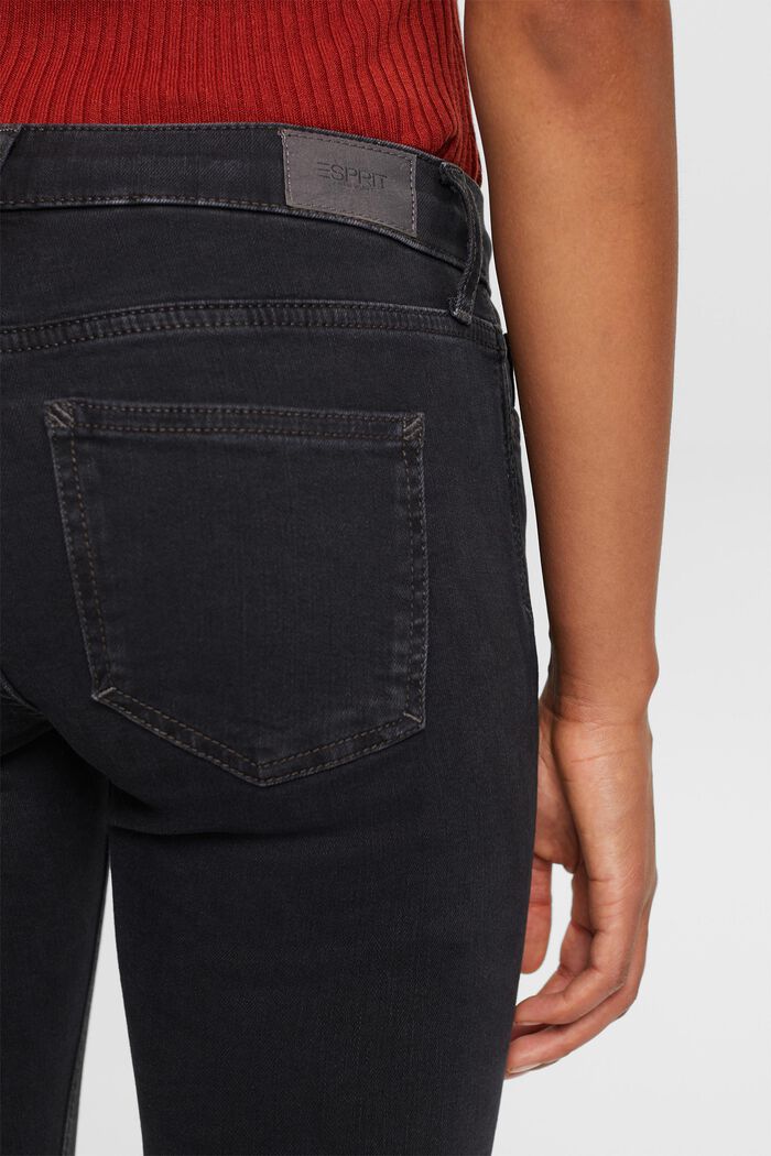 Återvunnet: mid-rise skinny jeans, BLACK DARK WASHED, detail image number 4