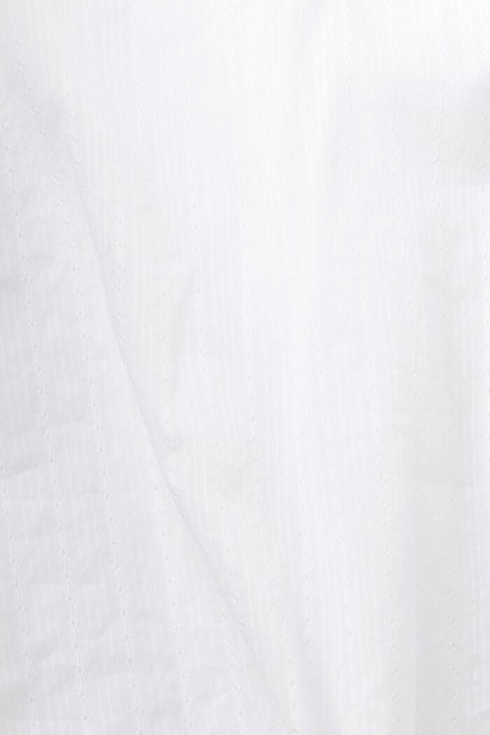V-ringad bomullsblus, WHITE, detail image number 4