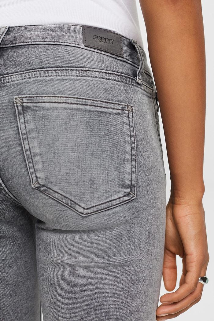 Skinny-jeans med medelhög midja, GREY MEDIUM WASHED, detail image number 4