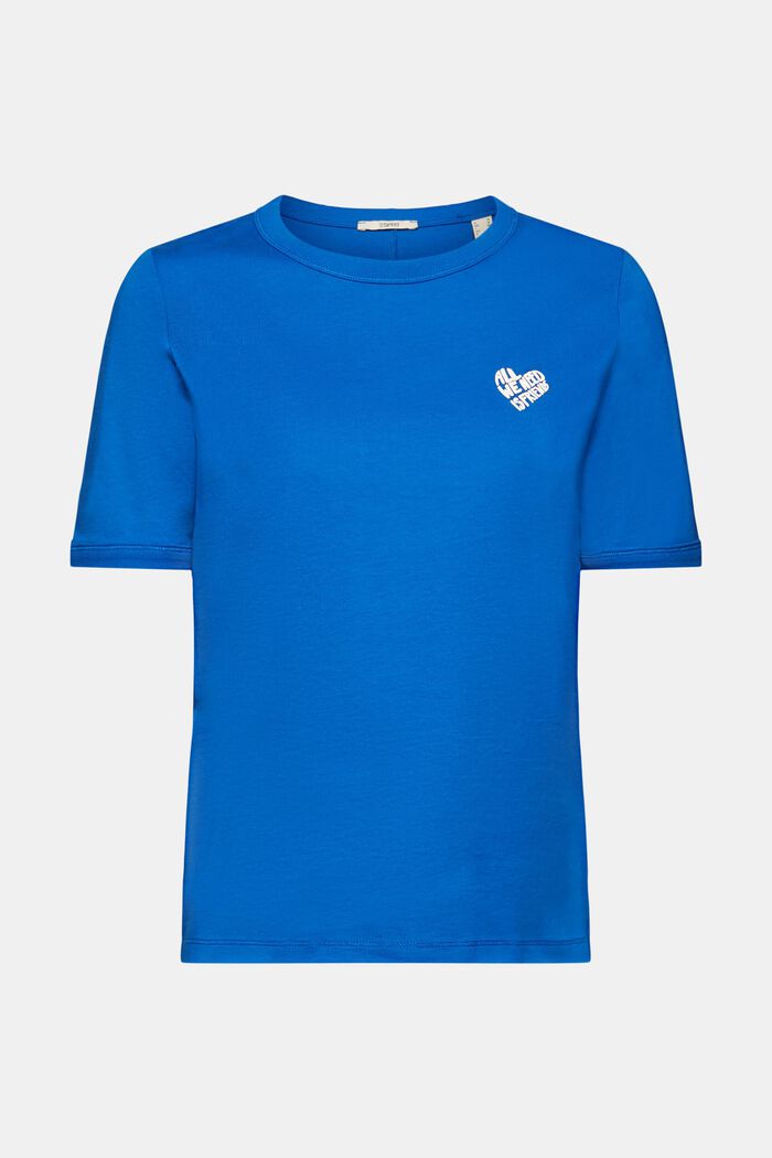 T-shirt i bomull med hjärtformad logo, BLUE, detail image number 7