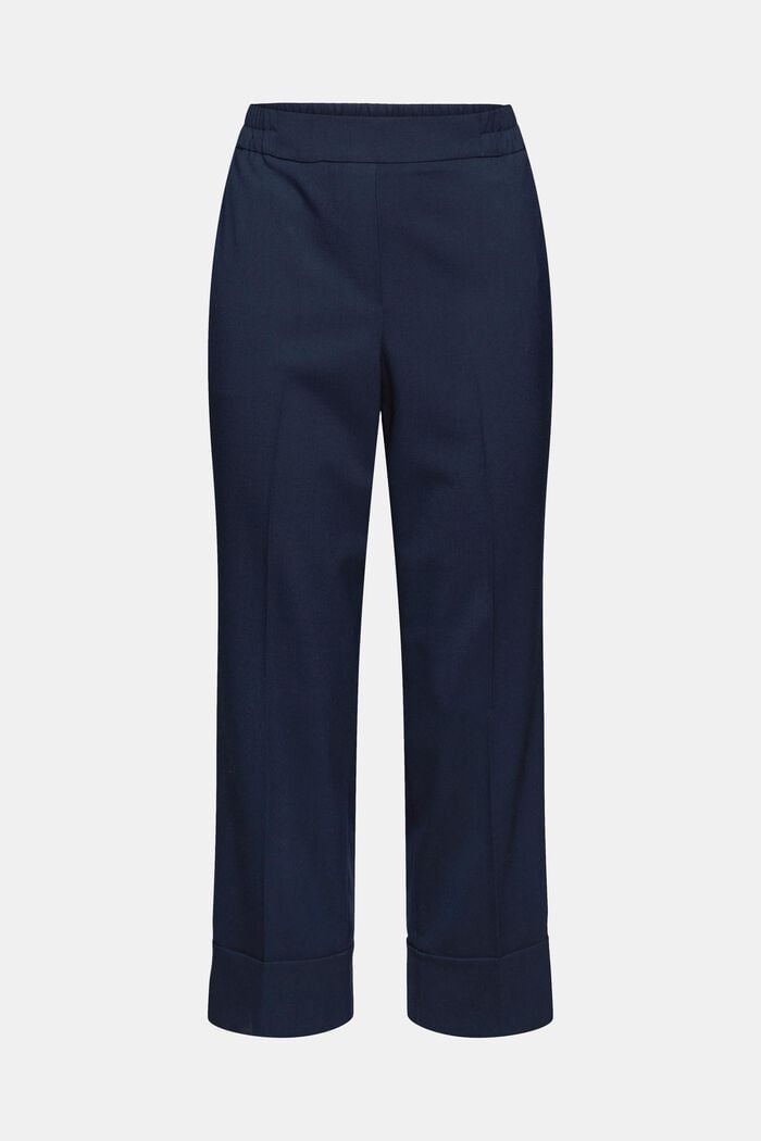 Pants woven high rise straight, NAVY, detail image number 7