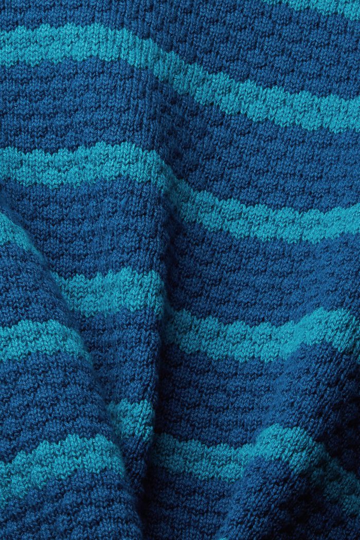 Strukturstickad tröja, PETROL BLUE, detail image number 1