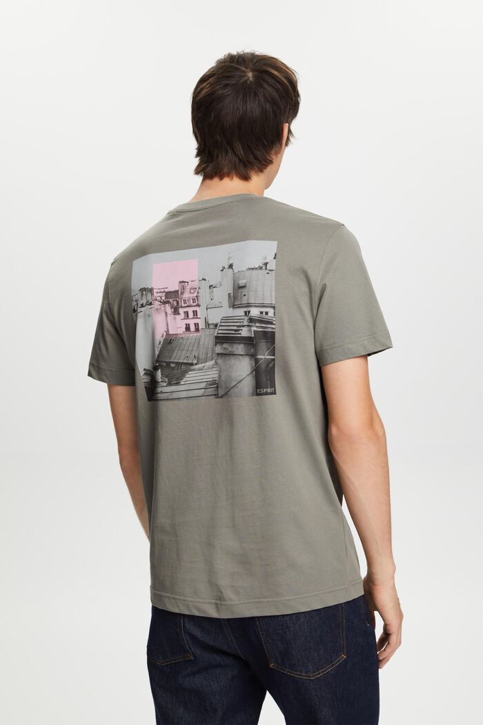 T-shirt med tryck i fram- och bakstycket, GUNMETAL, detail image number 3
